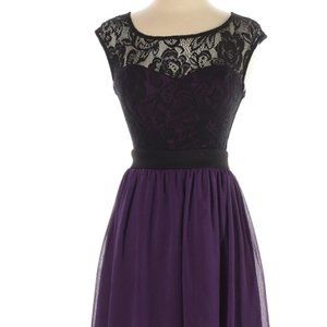 Mystic purple lace cocktail dress
